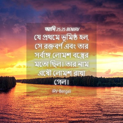 Picture 04 - আদি 25:25 BENIRV - যে প্রথমে ভূমিষ্ঠ - Bible Verse Picture