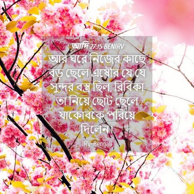 Picture 04 - আদি 27:15 BENIRV - আর ঘরে নিজের কাছে - Bible Verse Picture