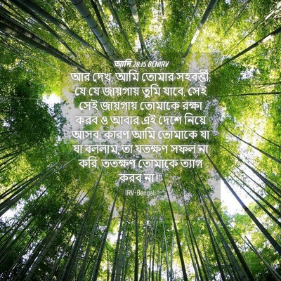 Picture 04 - আদি 28:15 BENIRV - আর দেখ, আমি তোমার - Bible Verse Picture