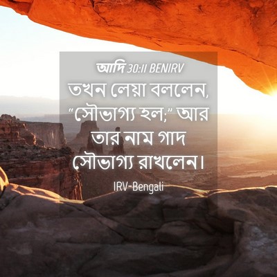 Picture 04 - আদি 30:11 BENIRV - তখন লেয়া বললেন, - Bible Verse Picture