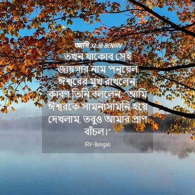 Picture 04 - আদি 32:30 BENIRV - তখন যাকোব সেই - Bible Verse Picture