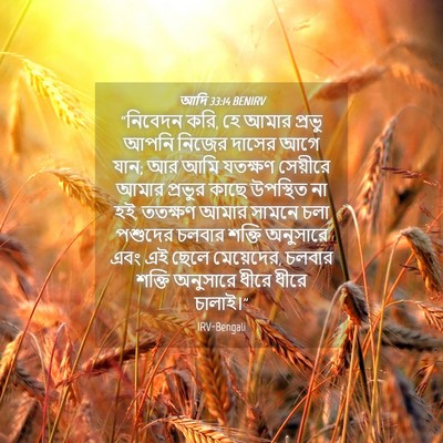Picture 04 - আদি 33:14 BENIRV - “নিবেদন করি, হে - Bible Verse Picture