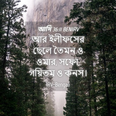 Picture 04 - আদি 36:11 BENIRV - আর ইলীফসের ছেলে - Bible Verse Picture