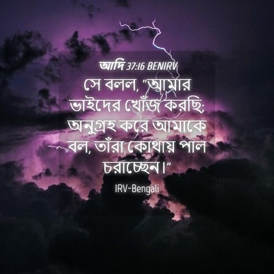 Picture 04 - আদি 37:16 BENIRV - সে বলল, “আমার - Bible Verse Picture