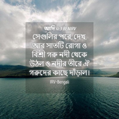 Picture 04 - আদি 41:3 BENIRV - সেগুলির পরে, দেখ, - Bible Verse Picture