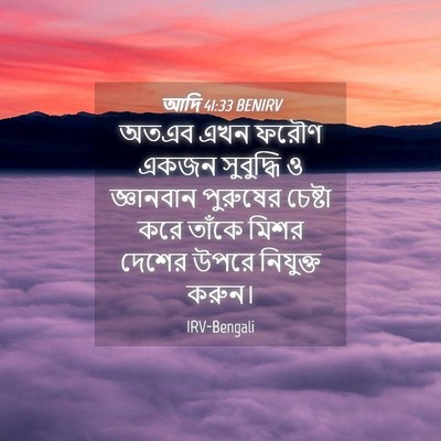Picture 04 - আদি 41:33 BENIRV - অতএব এখন ফরৌণ একজন - Bible Verse Picture