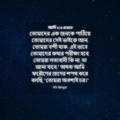 Picture 04 - আদি 42:16 BENIRV - তোমাদের এক জনকে - Bible Verse Picture