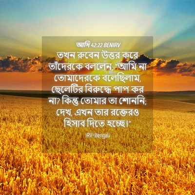Picture 04 - আদি 42:22 BENIRV - তখন রুবেন উত্তর - Bible Verse Picture