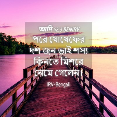 Picture 04 - আদি 42:3 BENIRV - পরে যোষেফের দশ জন - Bible Verse Picture
