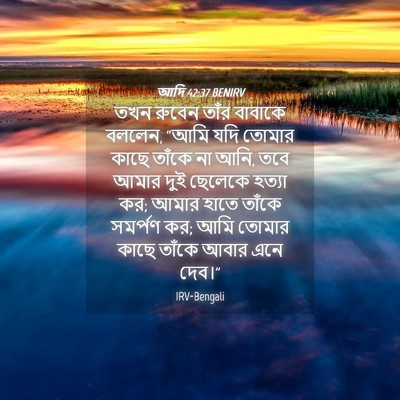 Picture 04 - আদি 42:37 BENIRV - তখন রুবেন তাঁর - Bible Verse Picture