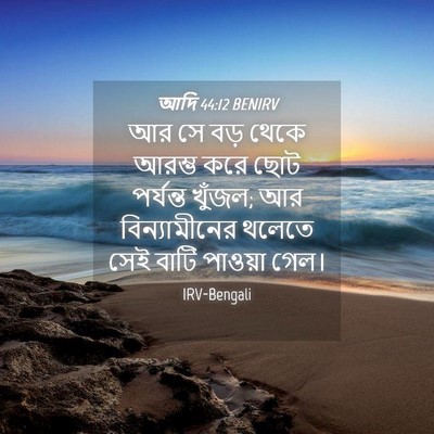 Picture 04 - আদি 44:12 BENIRV - আর সে বড় থেকে - Bible Verse Picture