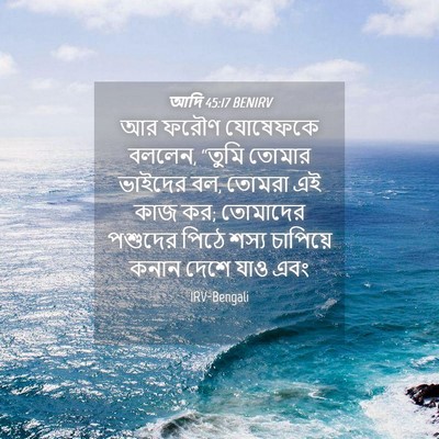 Picture 04 - আদি 45:17 BENIRV - আর ফরৌণ যোষেফকে - Bible Verse Picture