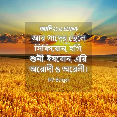 Picture 04 - আদি 46:16 BENIRV - আর গাদের ছেলে - Bible Verse Picture