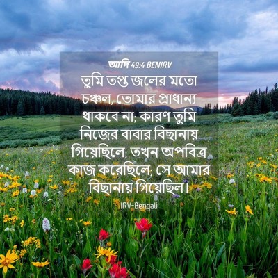 Picture 04 - আদি 49:4 BENIRV - তুমি তপ্ত জলের মতো - Bible Verse Picture