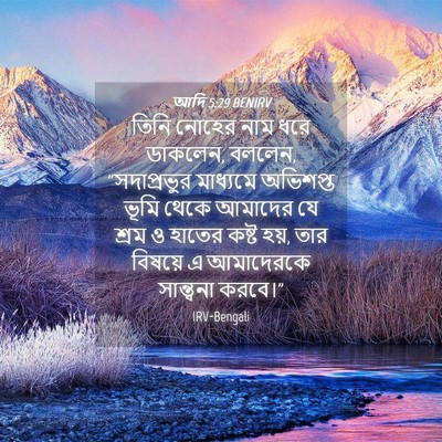 Picture 04 - আদি 5:29 BENIRV - তিনি নোহের নাম ধরে - Bible Verse Picture
