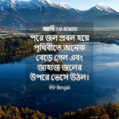 Picture 04 - আদি 7:18 BENIRV - পরে জল প্রবল হয়ে - Bible Verse Picture