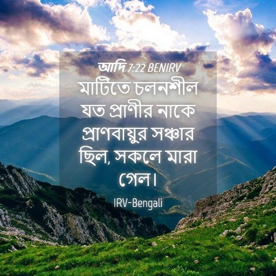 Picture 04 - আদি 7:22 BENIRV - মাটিতে চলনশীল যত - Bible Verse Picture