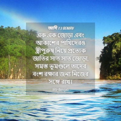 Picture 04 - আদি 7:3 BENIRV - এক এক জোড়া এবং - Bible Verse Picture