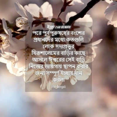 Picture 04 - ইজ্ৰা 2:68 BENIRV - পরে পুর্বপুরুষদের - Bible Verse Picture