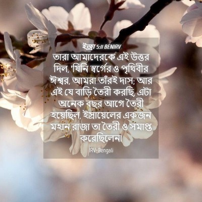 Picture 04 - ইজ্ৰা 5:11 BENIRV - তারা আমাদেরকে এই - Bible Verse Picture