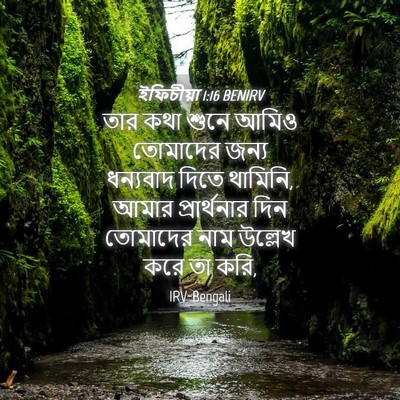 Picture 04 - ইফিচীয়া 1:16 BENIRV - তার কথা শুনে আমিও - Bible Verse Picture