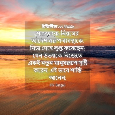 Picture 04 - ইফিচীয়া 2:15 BENIRV - শত্রুতাকে, - Bible Verse Picture