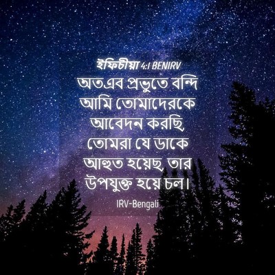 Picture 04 - ইফিচীয়া 4:1 BENIRV - অতএব প্রভুতে - Bible Verse Picture