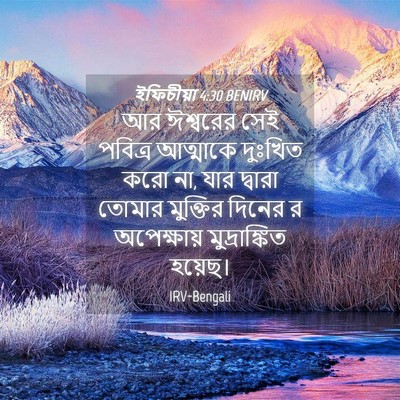 Picture 04 - ইফিচীয়া 4:30 BENIRV - আর ঈশ্বরের সেই - Bible Verse Picture
