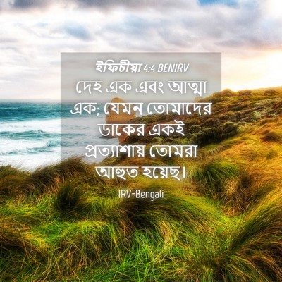 Picture 04 - ইফিচীয়া 4:4 BENIRV - দেহ এক এবং আত্মা - Bible Verse Picture