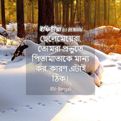 Picture 04 - ইফিচীয়া 6:1 BENIRV - ছেলেমেয়েরা, - Bible Verse Picture
