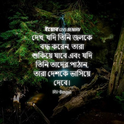 Picture 04 - ইয়োব 12:15 BENIRV - দেখ, যদি তিনি জলকে - Bible Verse Picture