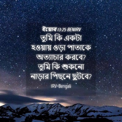 Picture 04 - ইয়োব 13:25 BENIRV - তুমি কি একটা - Bible Verse Picture