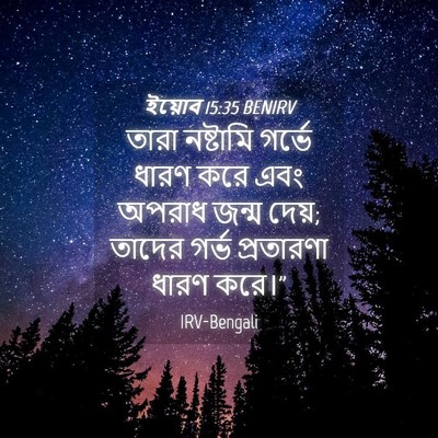 Picture 04 - ইয়োব 15:35 BENIRV - তারা নষ্টামি - Bible Verse Picture