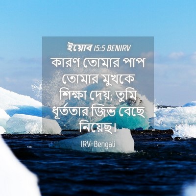 Picture 04 - ইয়োব 15:5 BENIRV - কারণ তোমার পাপ - Bible Verse Picture