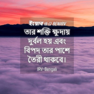 Picture 04 - ইয়োব 18:12 BENIRV - তার শক্তি - Bible Verse Picture