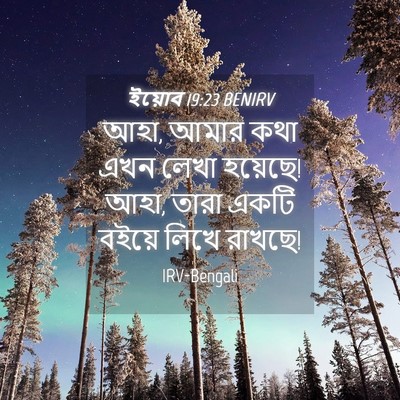 Picture 04 - ইয়োব 19:23 BENIRV - আহা, আমার কথা এখন - Bible Verse Picture