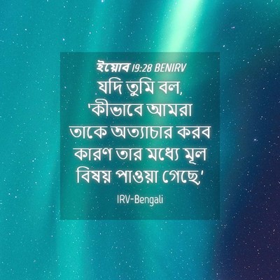 Picture 04 - ইয়োব 19:28 BENIRV - যদি তুমি বল, - Bible Verse Picture