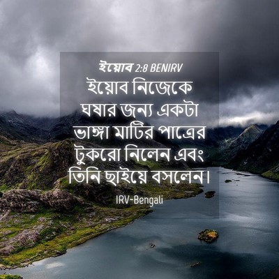 Picture 04 - ইয়োব 2:8 BENIRV - ইয়োব নিজেকে ঘষার - Bible Verse Picture