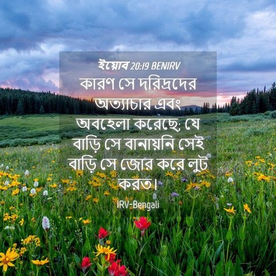 Picture 04 - ইয়োব 20:19 BENIRV - কারণ সে দরিদ্রদের - Bible Verse Picture