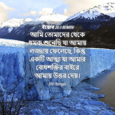 Picture 04 - ইয়োব 20:3 BENIRV - আমি তোমাদের থেকে - Bible Verse Picture