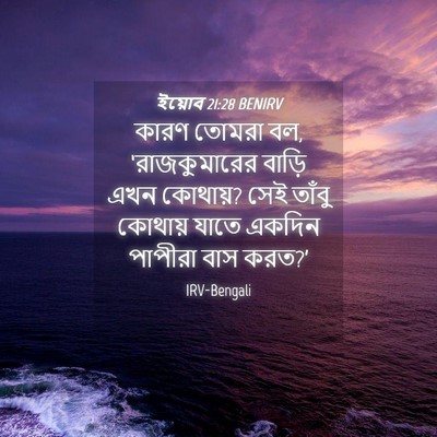 Picture 04 - ইয়োব 21:28 BENIRV - কারণ তোমরা বল, - Bible Verse Picture