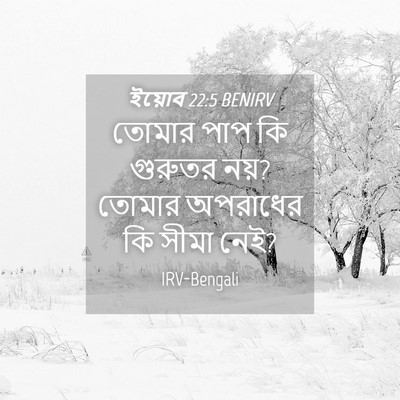 Picture 04 - ইয়োব 22:5 BENIRV - তোমার পাপ কি - Bible Verse Picture
