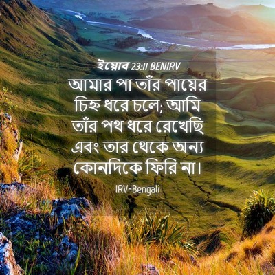 Picture 04 - ইয়োব 23:11 BENIRV - আমার পা তাঁর - Bible Verse Picture