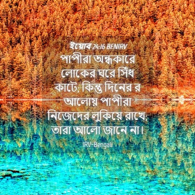 Picture 04 - ইয়োব 24:16 BENIRV - পাপীরা অন্ধকারে - Bible Verse Picture