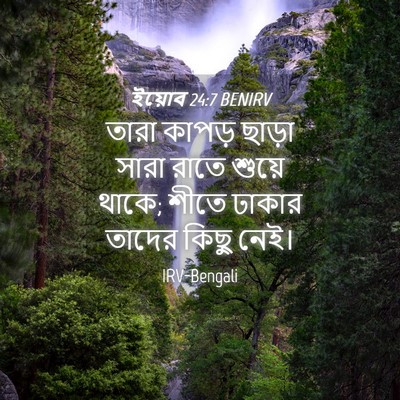 Picture 04 - ইয়োব 24:7 BENIRV - তারা কাপড় ছাড়া - Bible Verse Picture