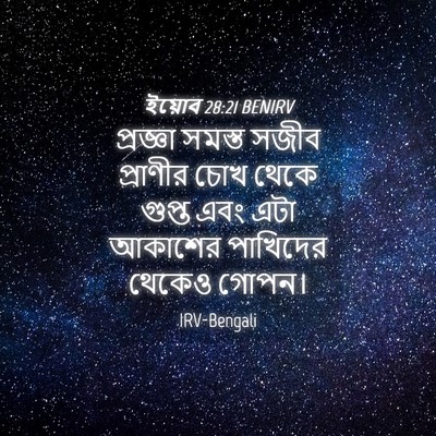 Picture 04 - ইয়োব 28:21 BENIRV - প্রজ্ঞা সমস্ত - Bible Verse Picture
