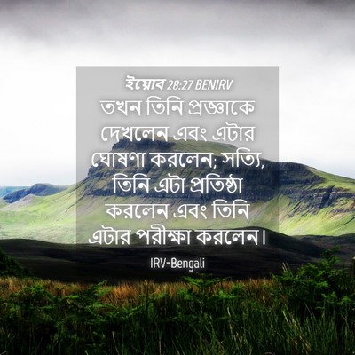 Picture 04 - ইয়োব 28:27 BENIRV - তখন তিনি - Bible Verse Picture