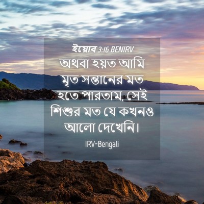 Picture 04 - ইয়োব 3:16 BENIRV - অথবা হয়ত আমি মৃত - Bible Verse Picture