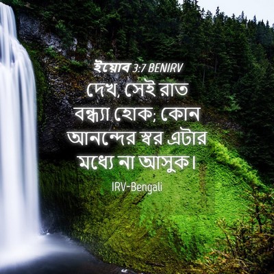 Picture 04 - ইয়োব 3:7 BENIRV - দেখ, সেই রাত - Bible Verse Picture