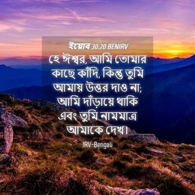 Picture 04 - ইয়োব 30:20 BENIRV - হে ঈশ্বর, আমি তোমার - Bible Verse Picture